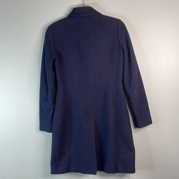 BANANA REPUBLIC Tulip Coat Navy Blue Single Breasted Textured Weave Size XS - Picture 5 of 11